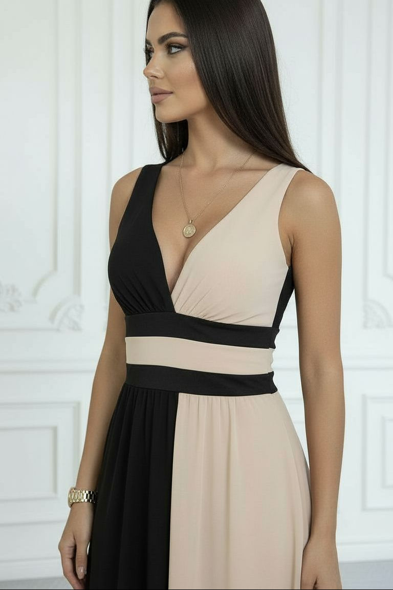 Laura | Vestido largo bicolor