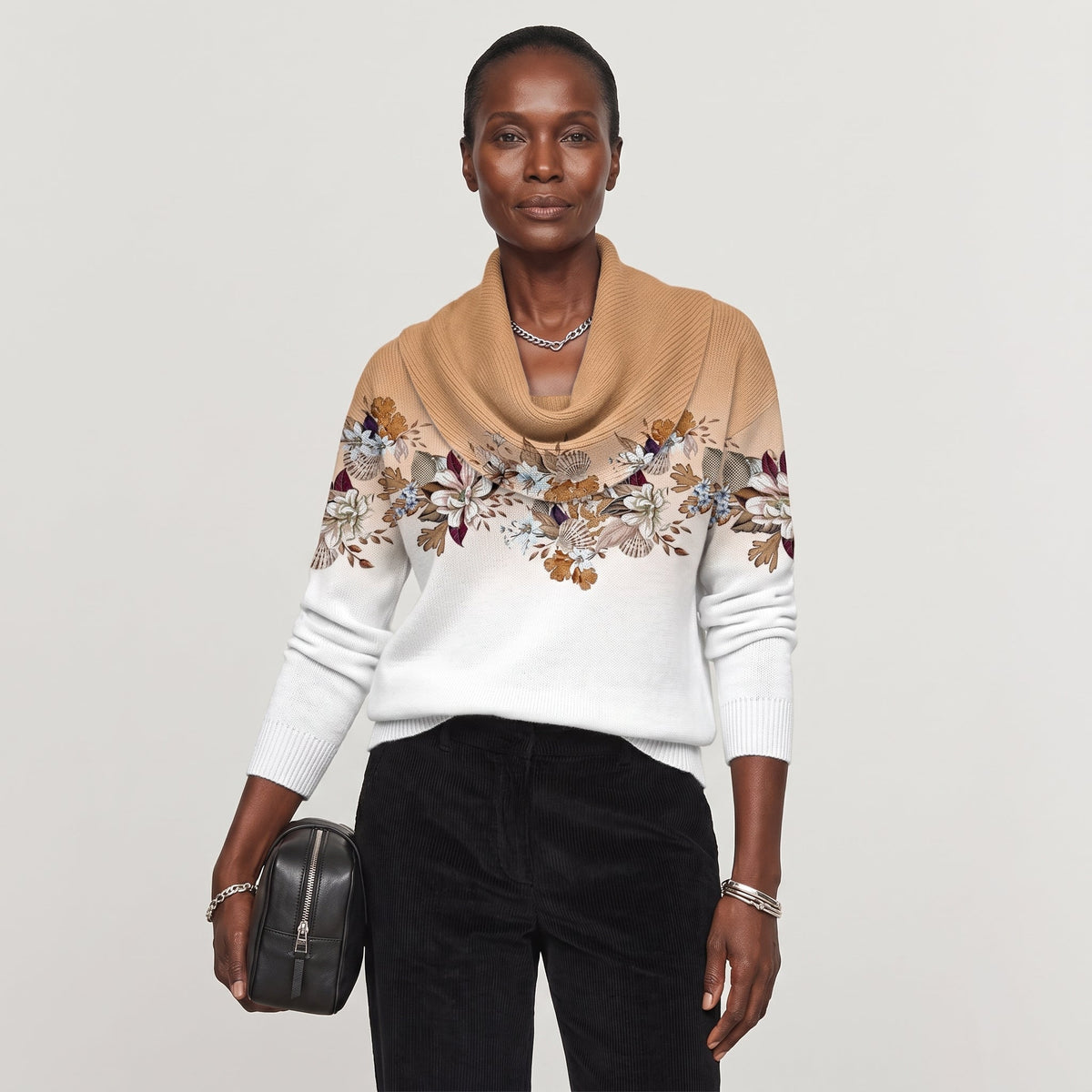 Aurora | Suéter Floral con Cuello Alto