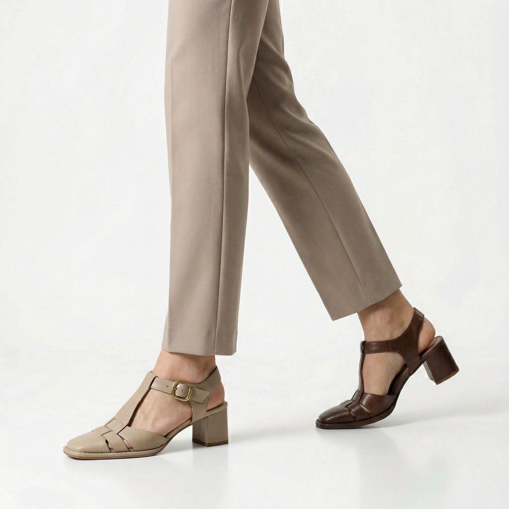 Scarlett | Sandalias T-Strap cómodas con tacón de bloque