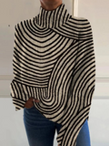 Silvia | Suéter de cuello alto con diseño de trazos