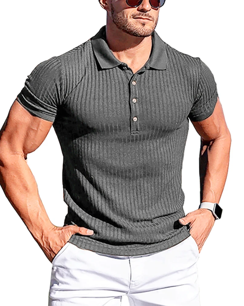 Héctor™ - Elegante Polo de Rayas Moderno