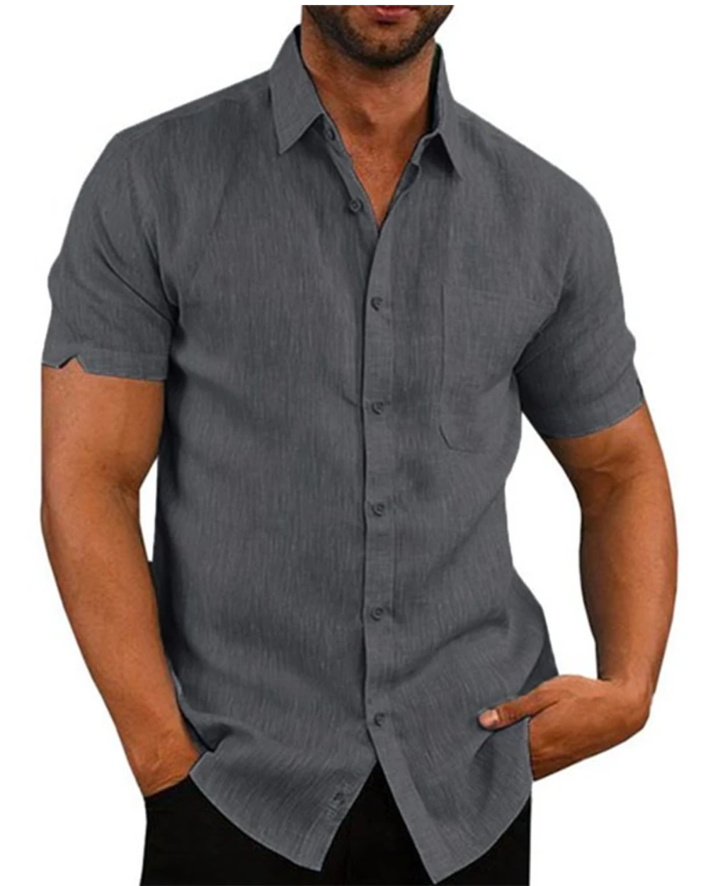 Héctor™ - Camisa gris con diseño limpio y exclusivo