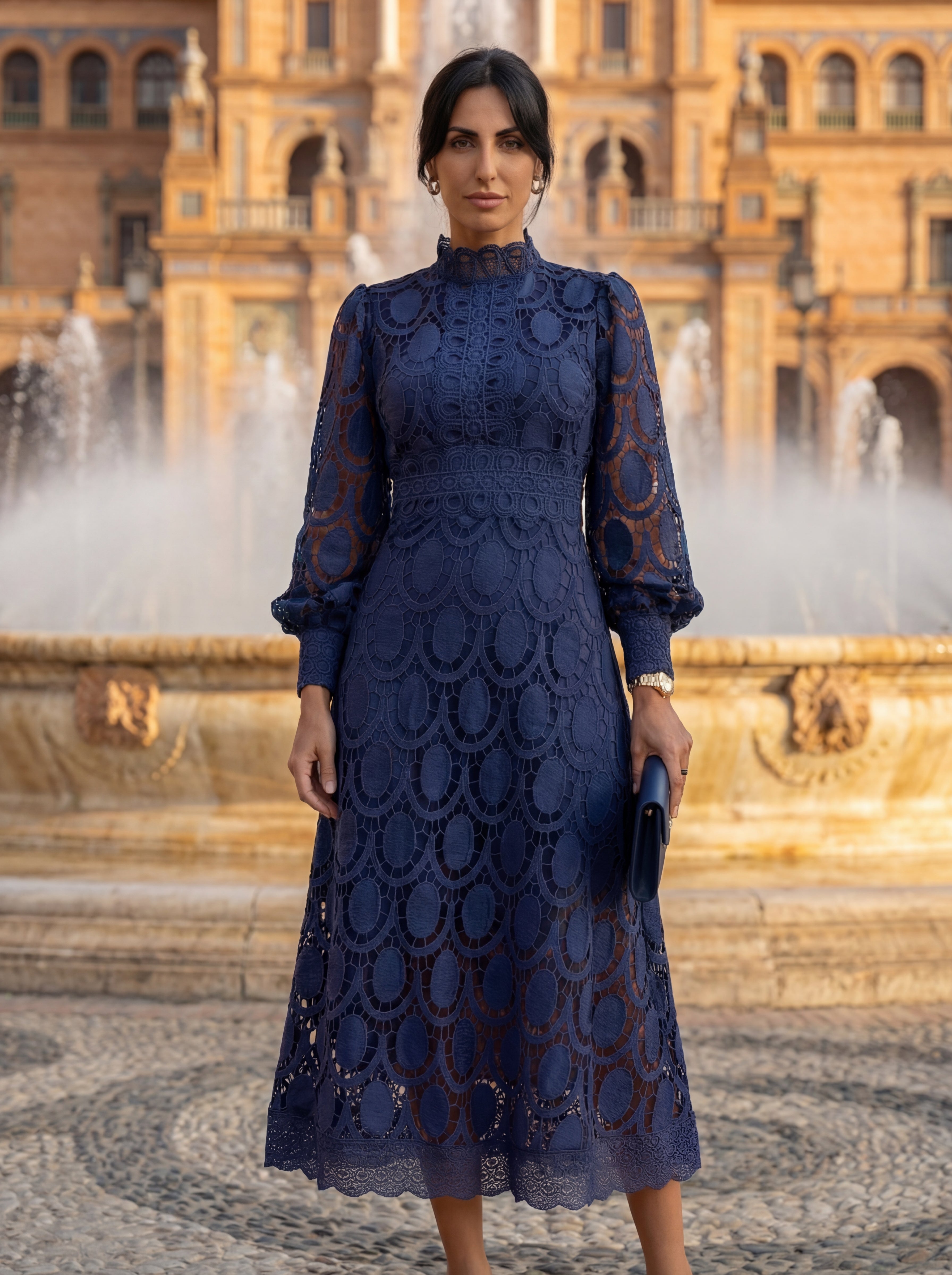 Camila | Vestido Midi de Encaje Exclusivo