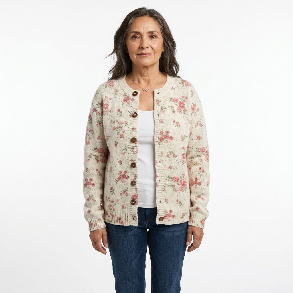 Rosalía | Cárdigan de Florecitas Rosas