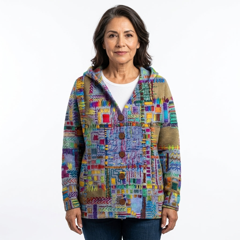 Paloma | Chaleco Patchwork con Capucha