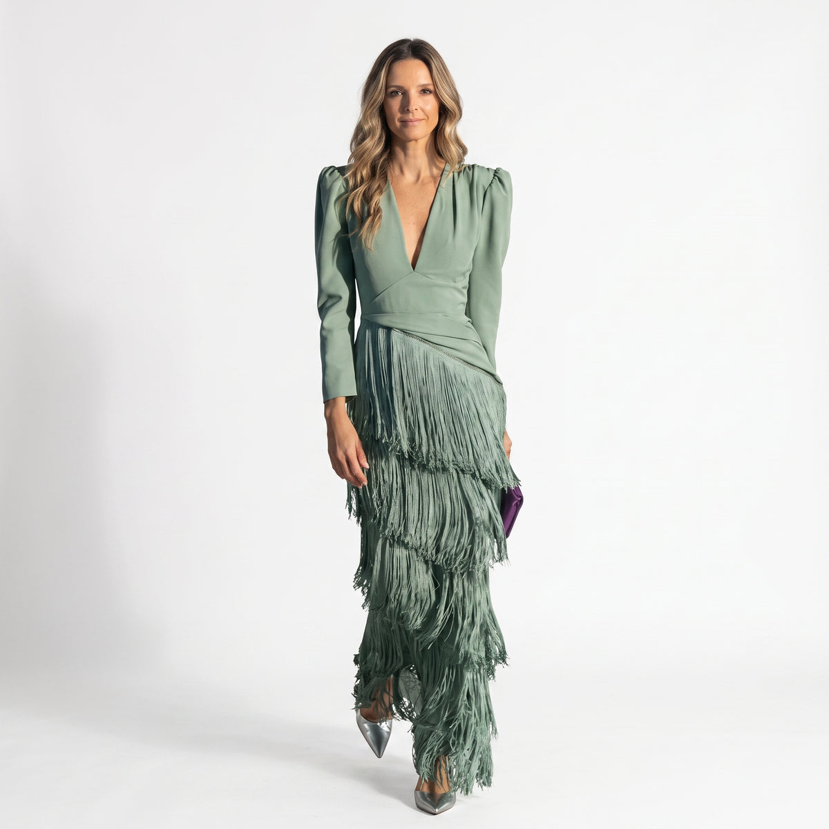 Chiara | Vestido Elegante con Mangas de Flecos