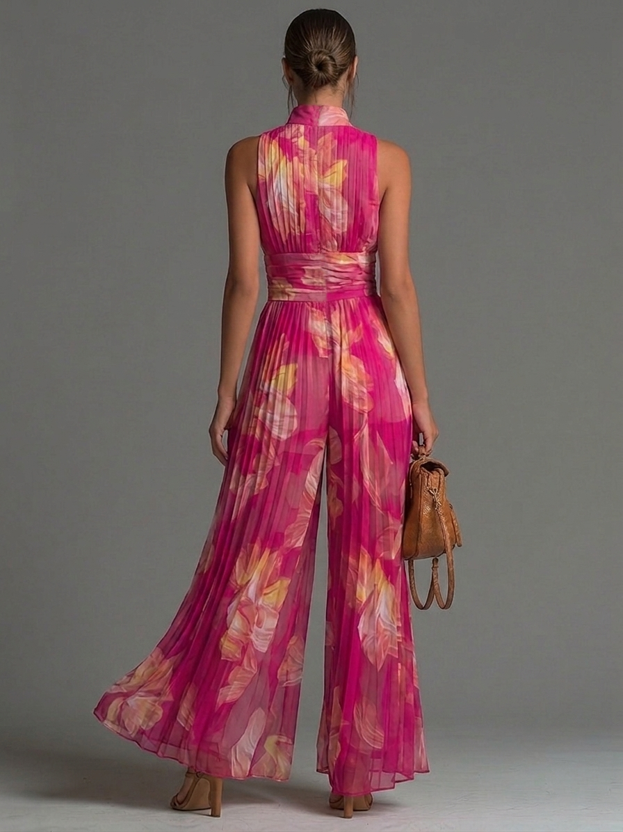 Sofia | Mono plisado de gasa floral