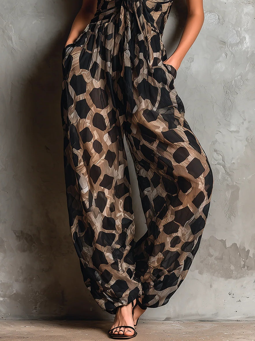 Leire | Mono halter fluido con estampado en contraste