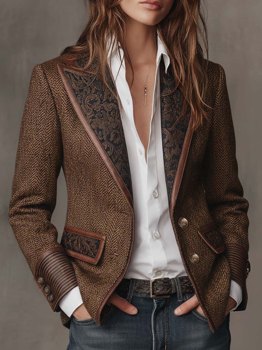Gisella | Saco con detalles zigzag estampados