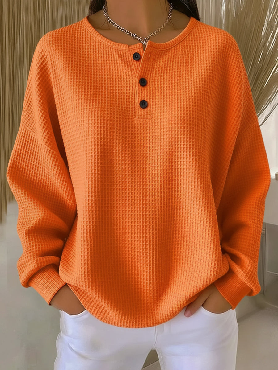 Milagros | Sudadera Henley texturizada