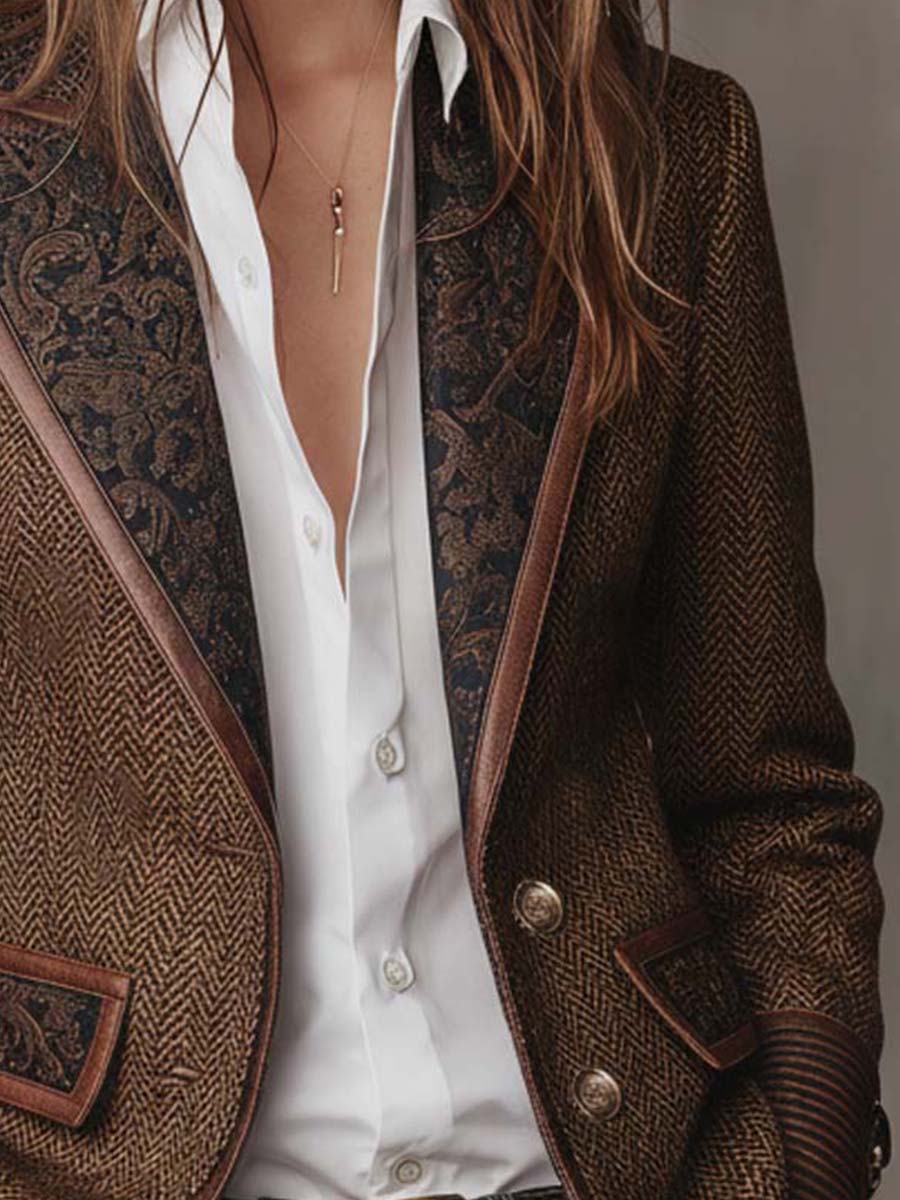 Gisella | Saco con detalles zigzag estampados