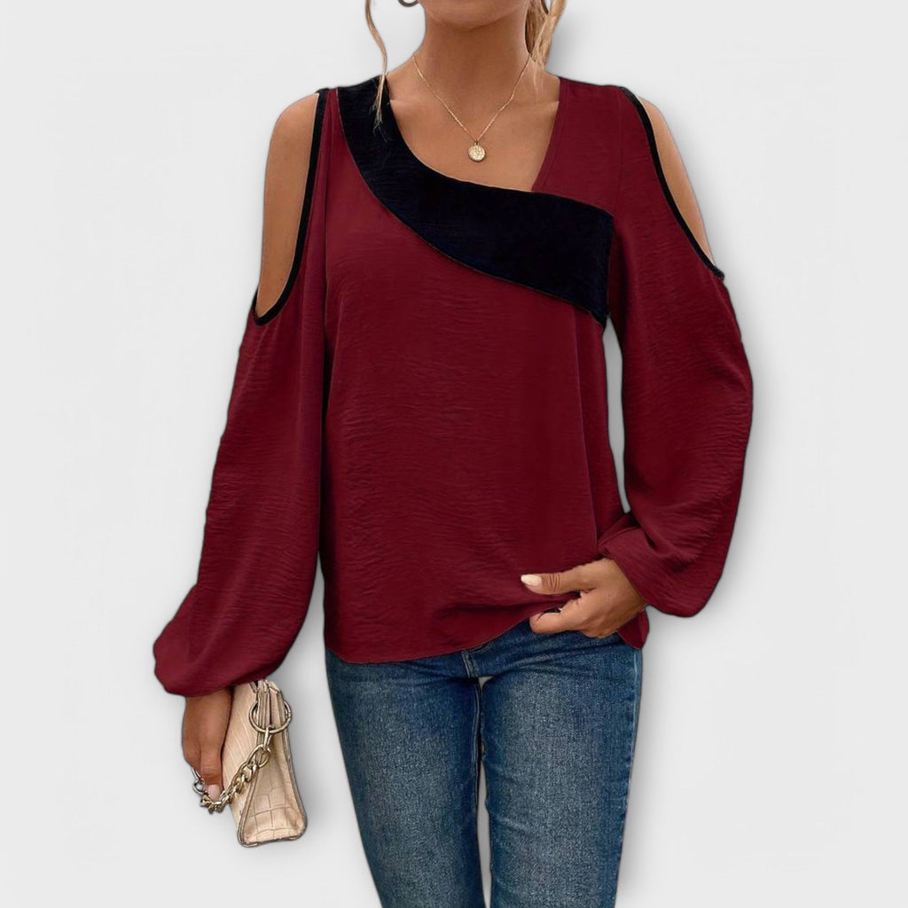 Scarlet - Blusa con escote cuadrado