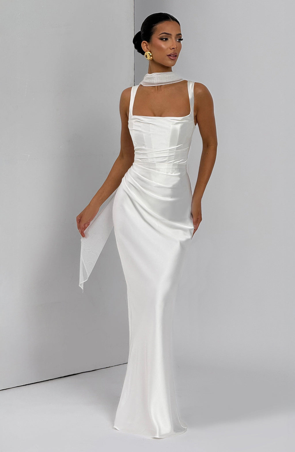 Vestido Naeti™ | Maxi Satinado Escote Cuadrado - Best Seller
