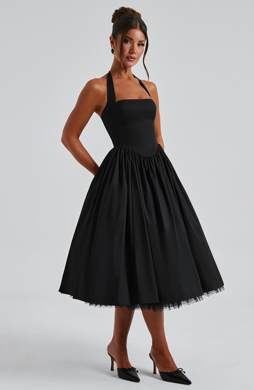 Vestido Beatriz™ | Midi Corsé Halter Cintura Alta - Best Seller