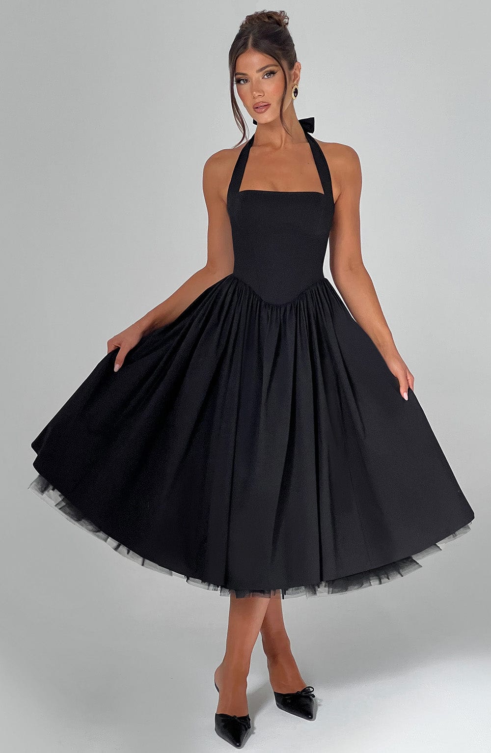 Vestido Beatriz™ | Midi Corsé Halter Cintura Alta - Best Seller