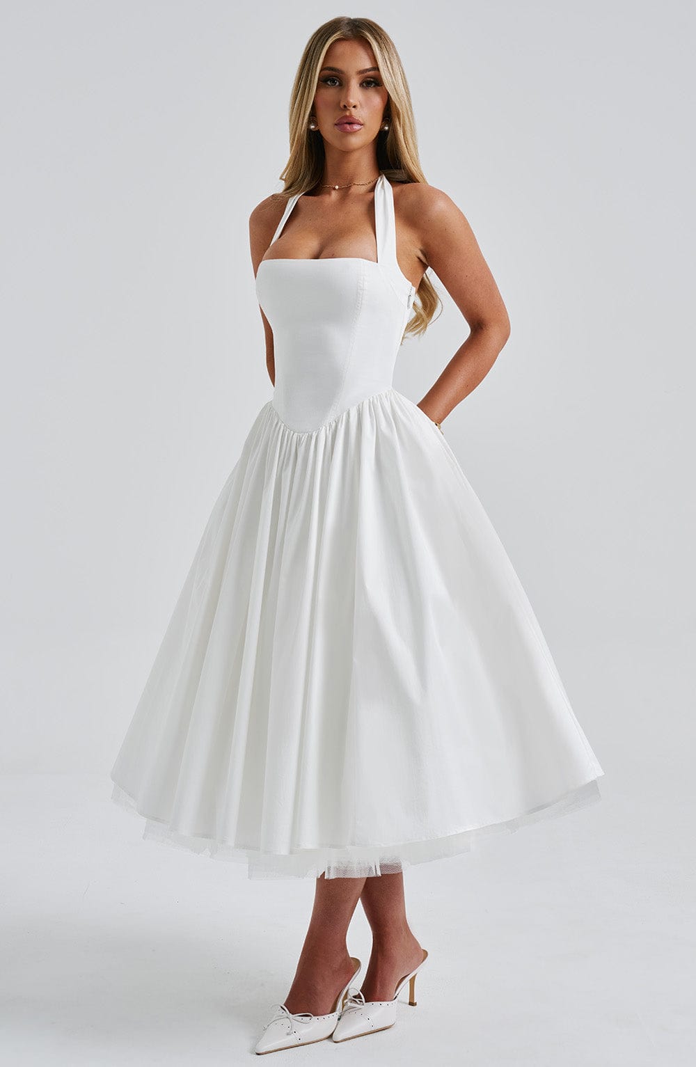 Vestido Beatriz™ | Midi Corsé Halter Cintura Alta - Best Seller