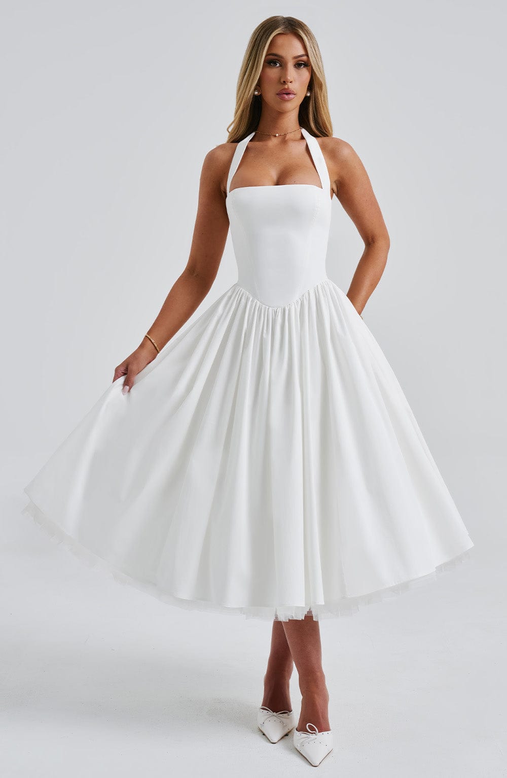 Vestido Beatriz™ | Midi Corsé Halter Cintura Alta - Best Seller