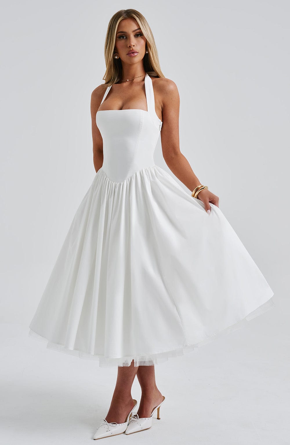 Vestido Beatriz™ | Midi Corsé Halter Cintura Alta - Best Seller