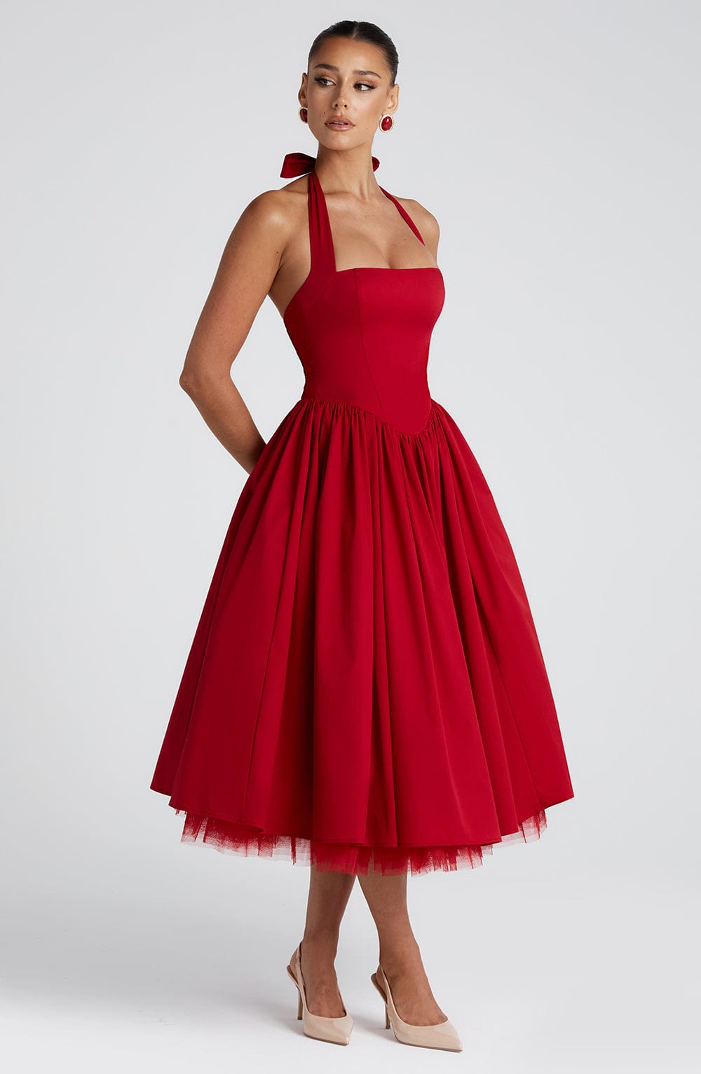Vestido Beatriz™ | Midi Corsé Halter Cintura Alta - Best Seller