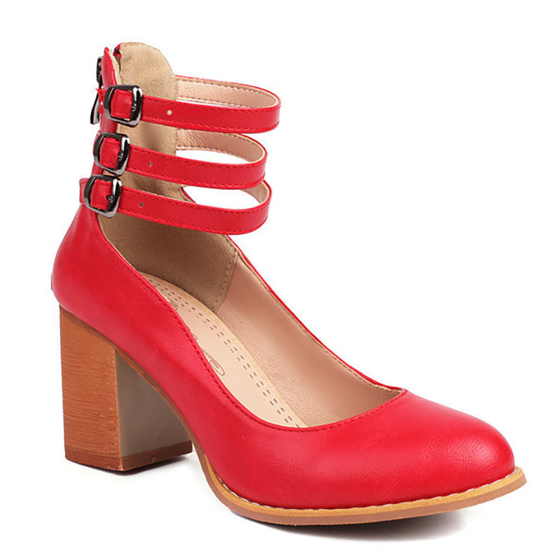 Blanca™ - Sandalias lisas con tira al tobillo y suela gruesa