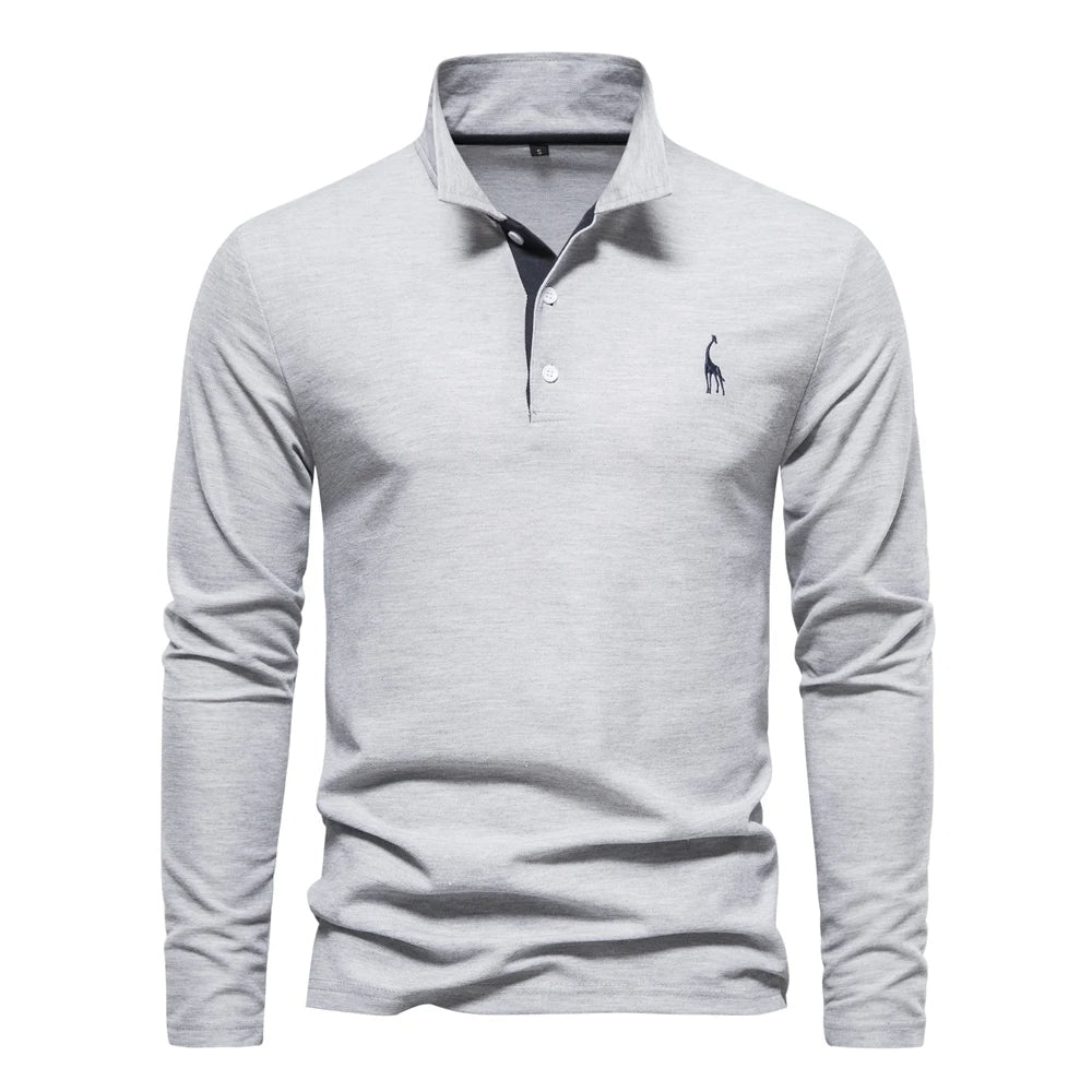 Marcos™ - Polo Casual de Manga Larga Refinado