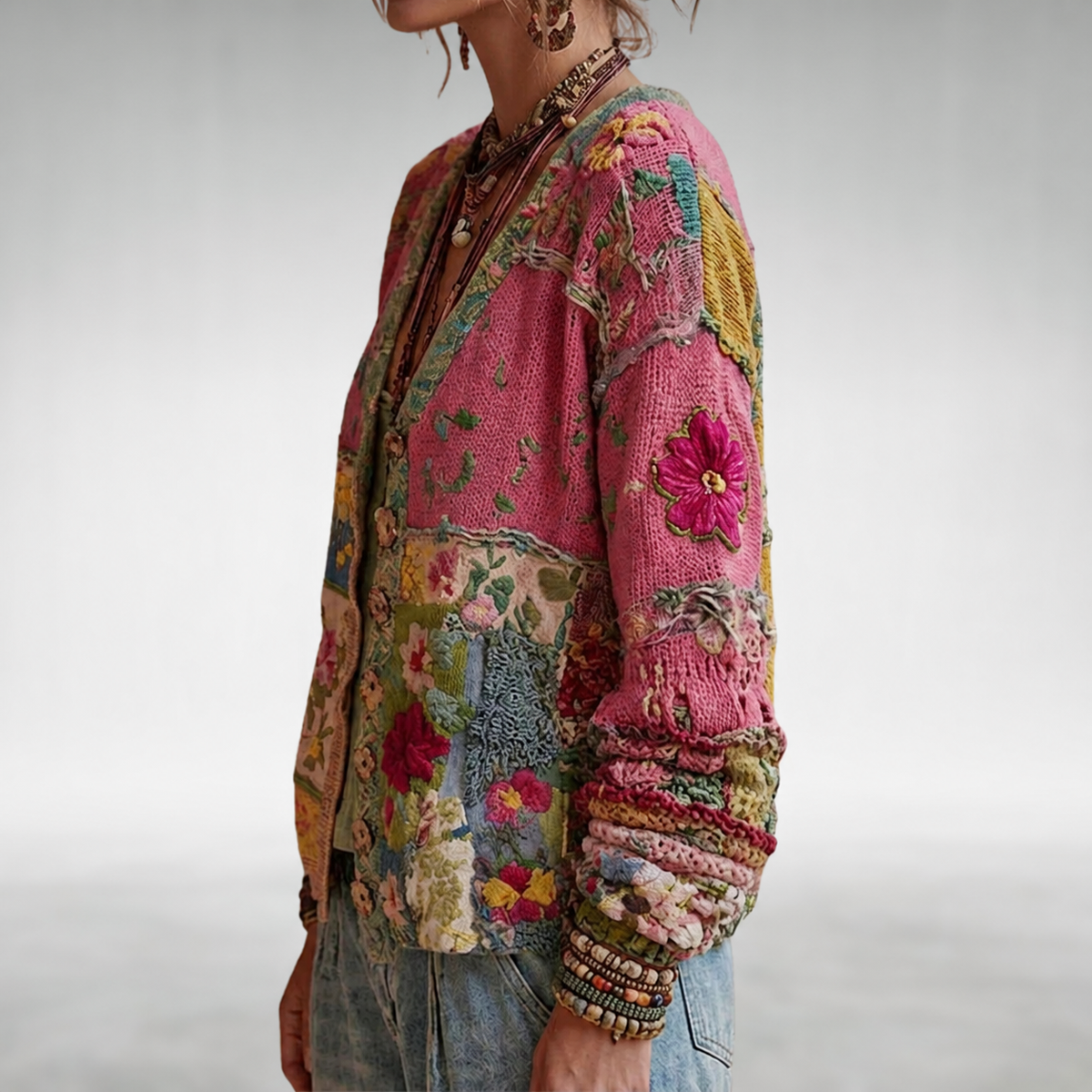 Milla | Chamarra de Punto Estilo Boho