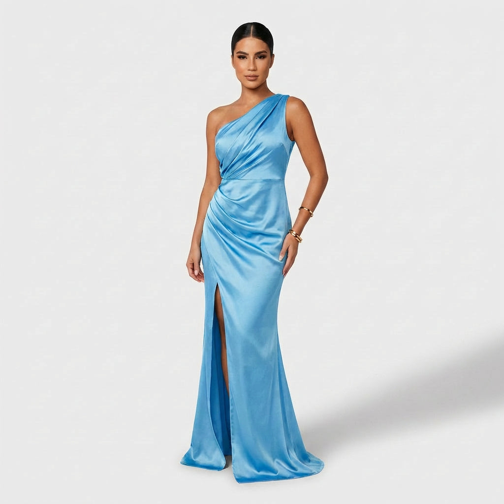 Vestido Carla™ | Maxi Elegante Verde Oliva y Negro