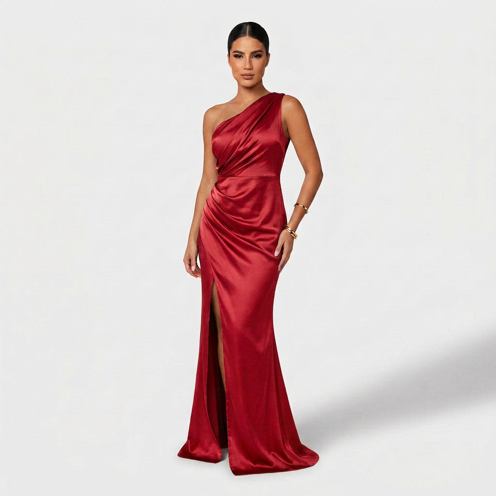 Vestido Carla™ | Maxi Elegante Verde Oliva y Negro