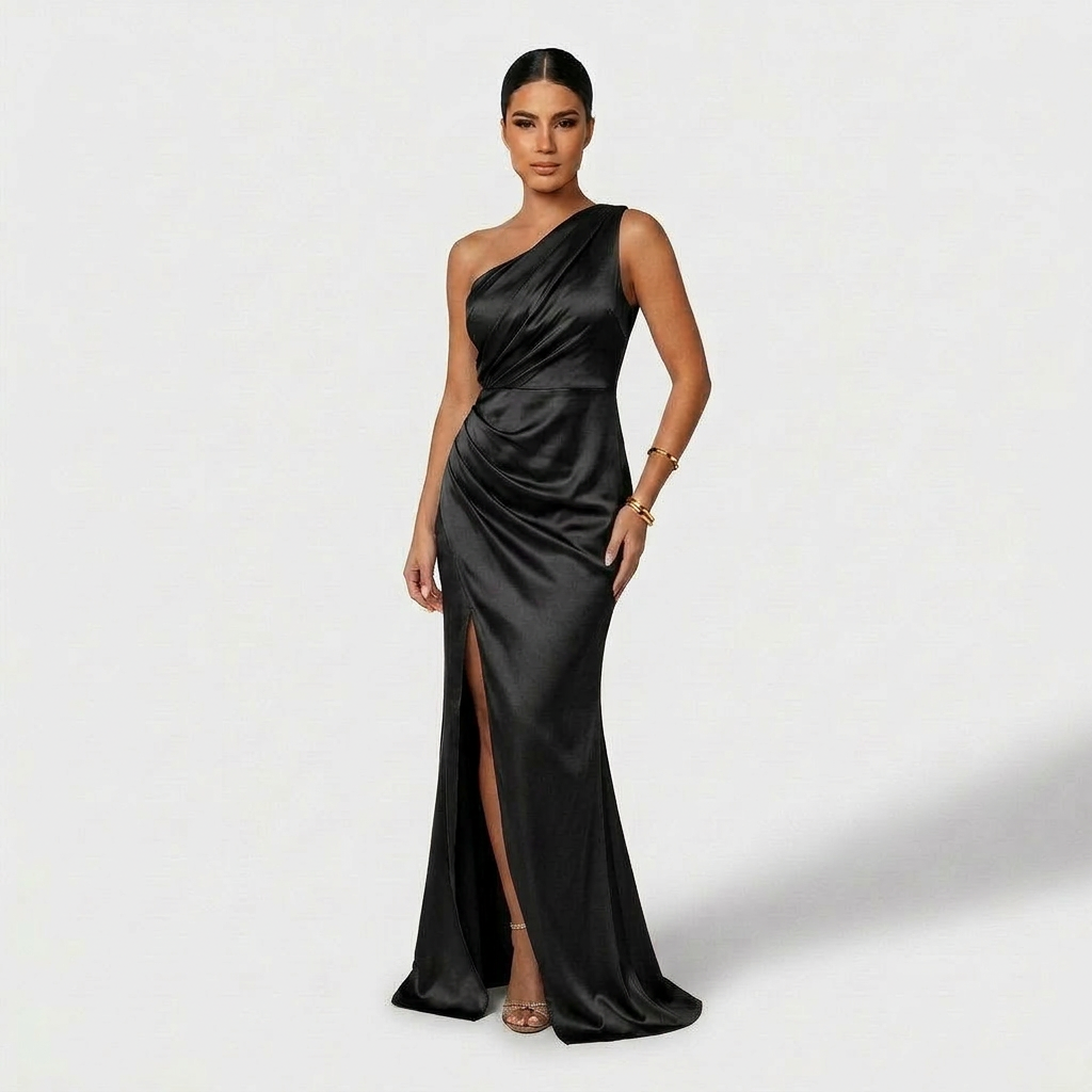Vestido Carla™ | Maxi Elegante Verde Oliva y Negro