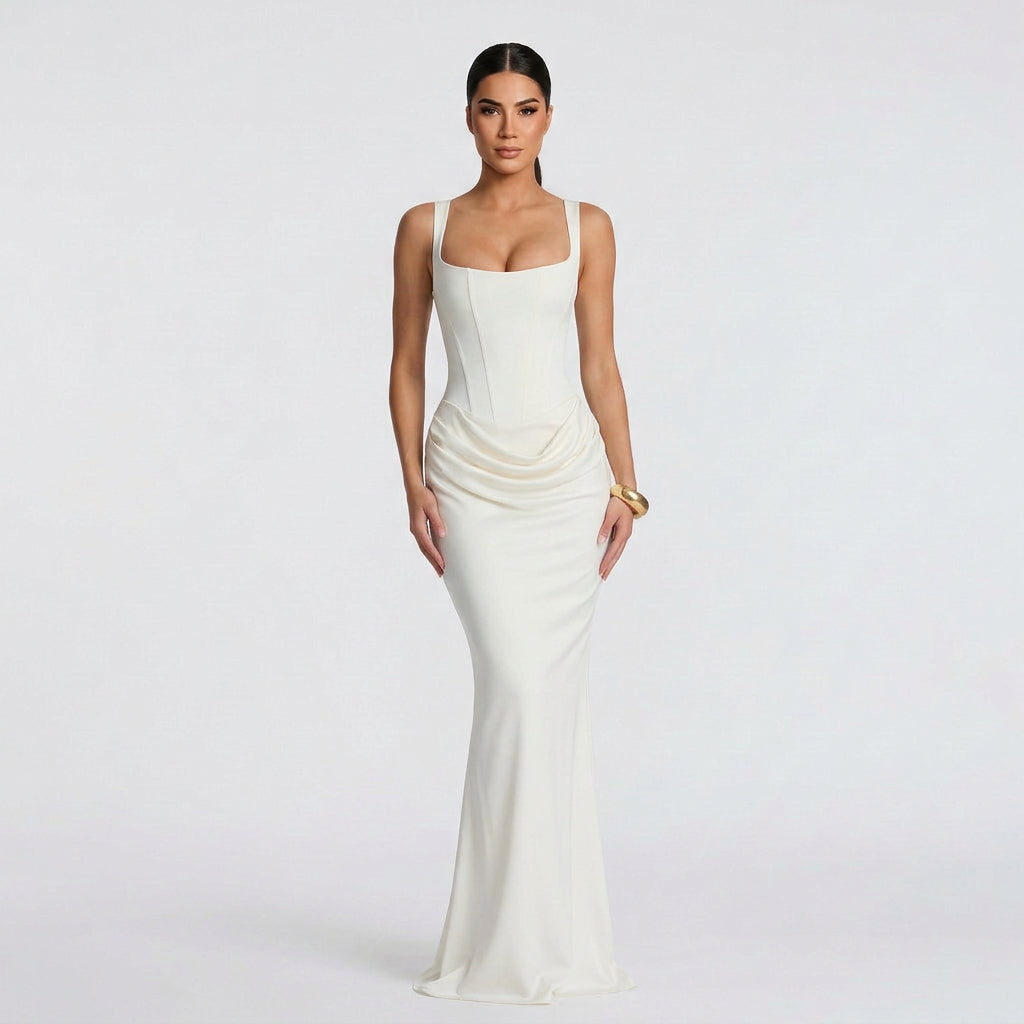 Vestido Ariadna™ | Maxi Elegante Negro y Blanco