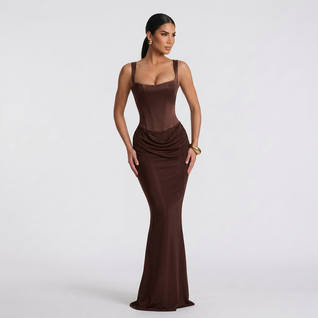 Vestido Ariadna™ | Maxi Elegante Negro y Blanco