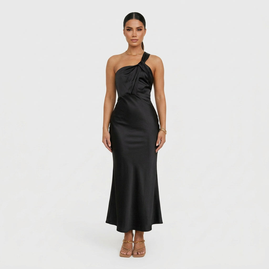 Vestido Lidia™ | Maxi Atemporal Verde y Negro