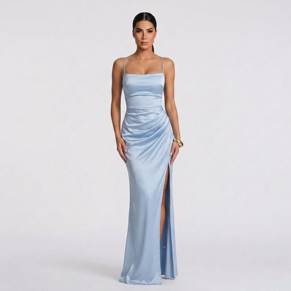 Vestido Mariana™ | Maxi Atemporal Verde Oliva y Negro
