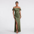 Vestido Teresa™ | Maxi Elegante Verde Oliva y Negro