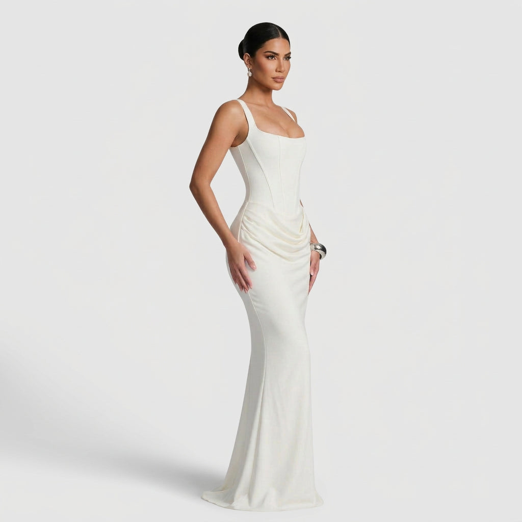 Vestido Ariadna™ | Maxi Elegante Negro y Blanco
