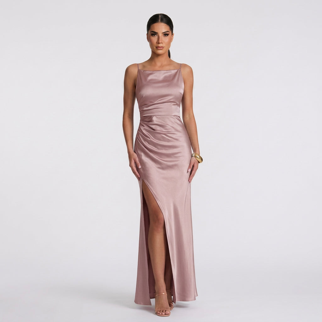 Vestido Mariana™ | Maxi Atemporal Verde Oliva y Negro