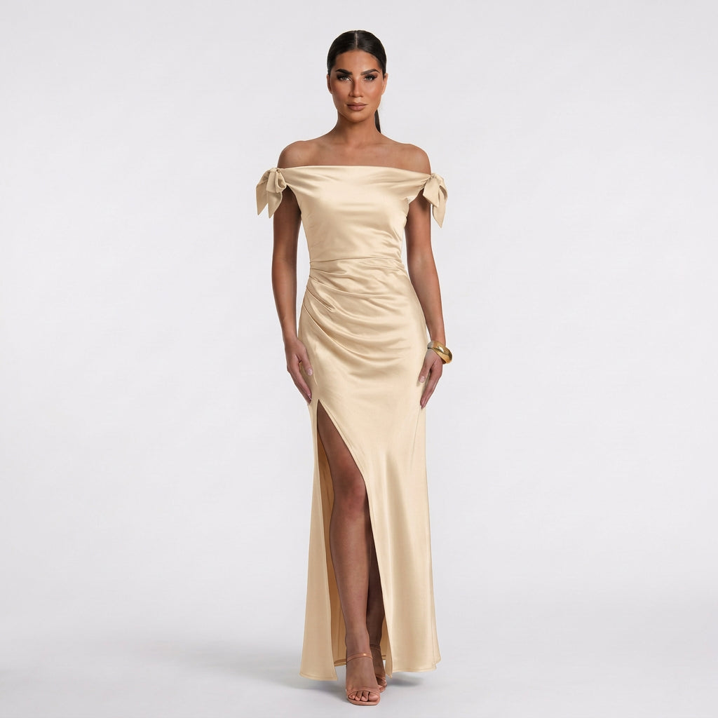 Vestido Teresa™ | Maxi Elegante Verde Oliva y Negro