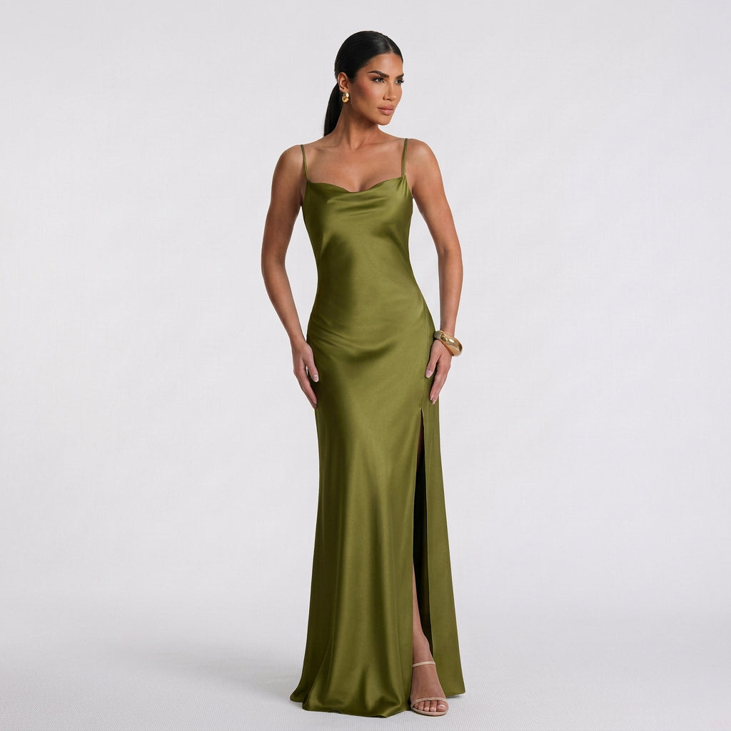 Vestido Leonor™ | Maxi Elegante Azul y Verde