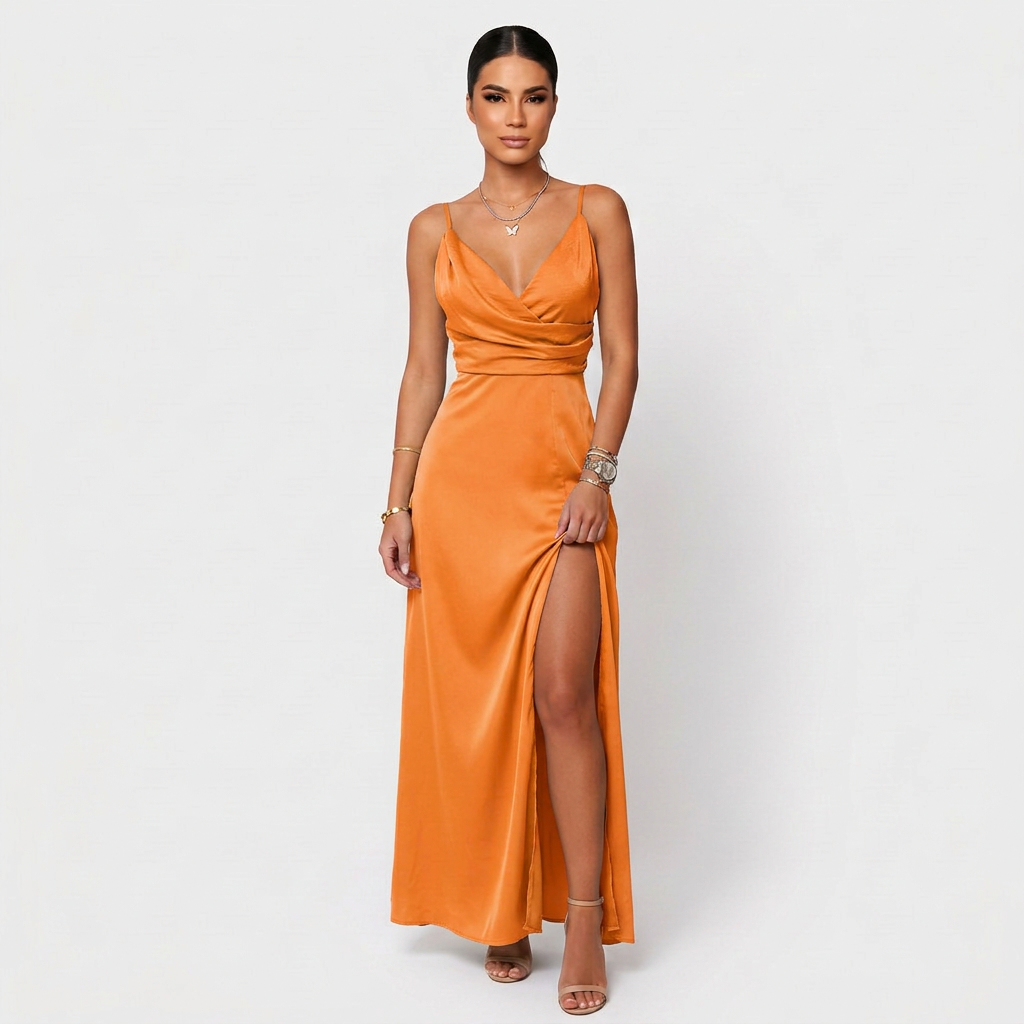 Vestido Lara™ | Maxi Elegante Verde Agua y Crema