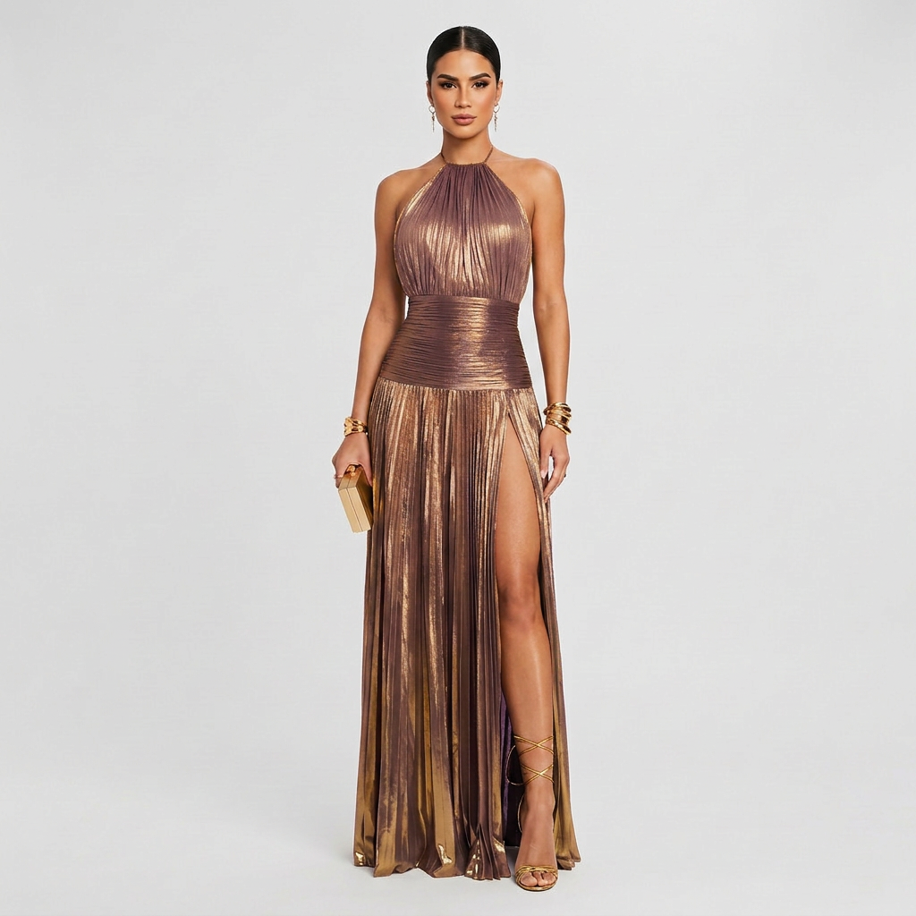 Vestido Leyre™ | Maxi Elegante Dorado Oliva