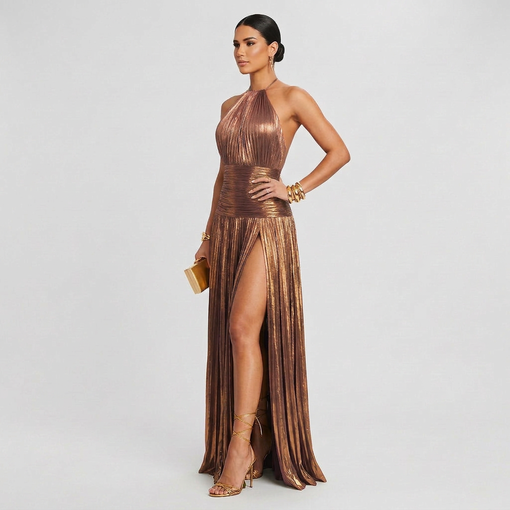 Vestido Leyre™ | Maxi Elegante Dorado Oliva