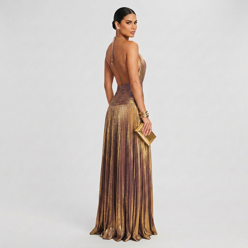 Vestido Leyre™ | Maxi Elegante Dorado Oliva