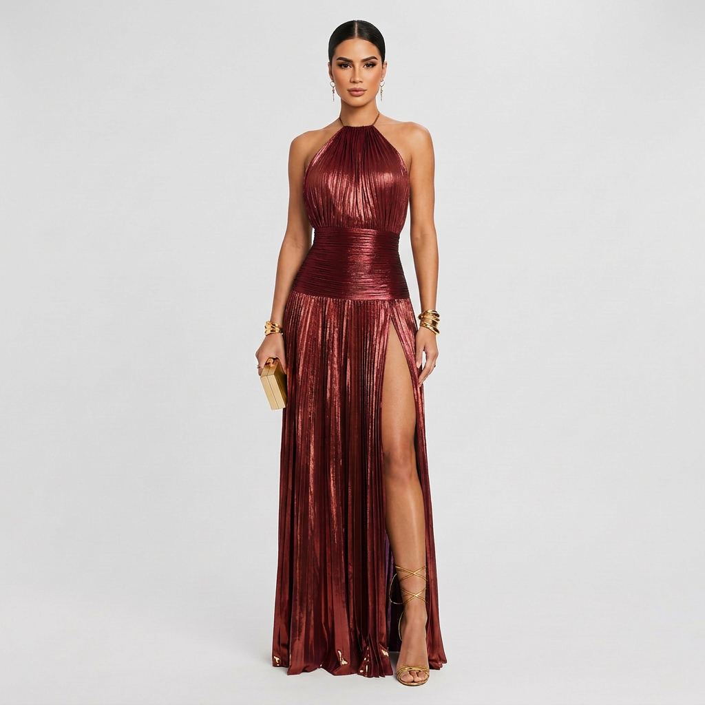 Vestido Leyre™ | Maxi Elegante Dorado Oliva