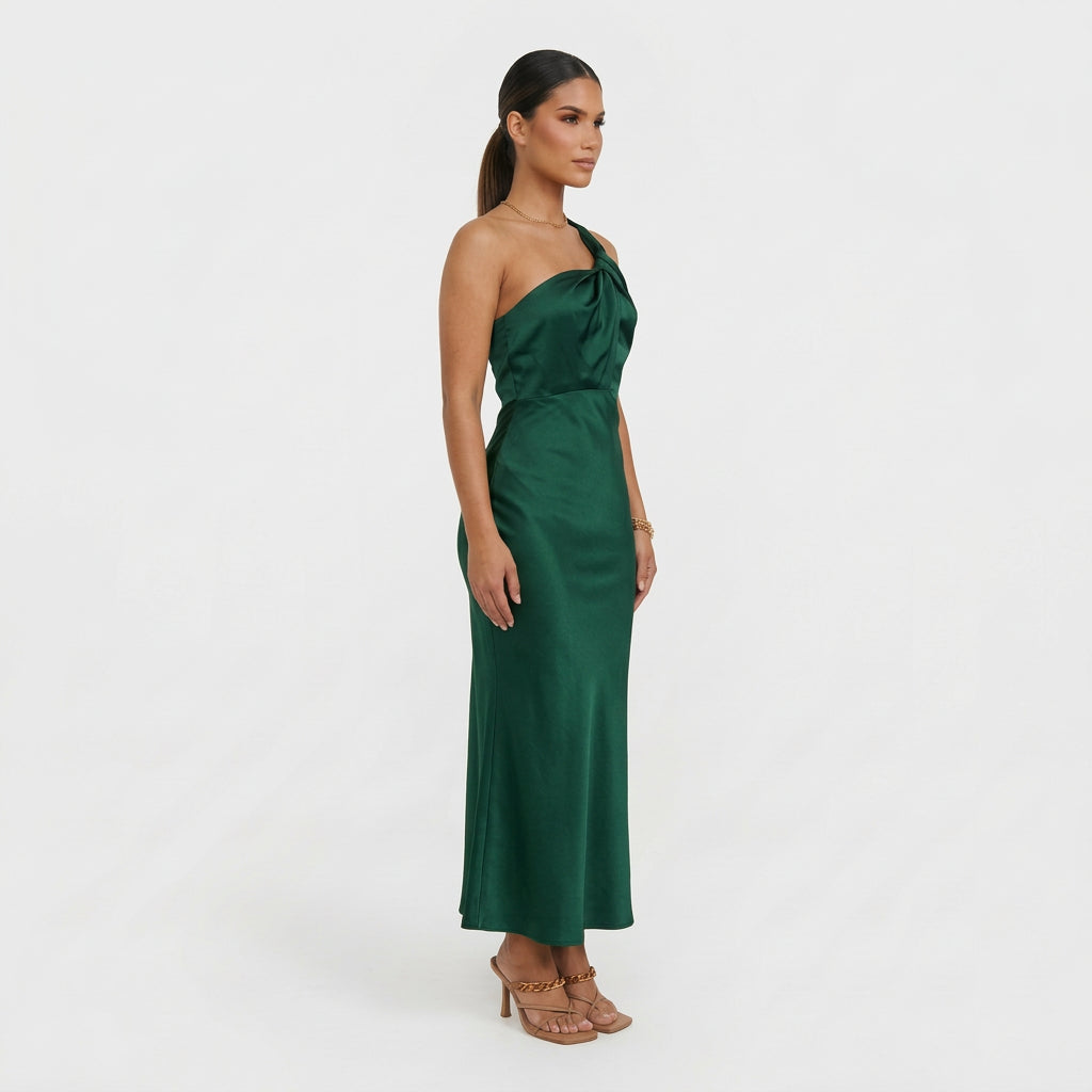 Vestido Lidia™ | Maxi Atemporal Verde y Negro