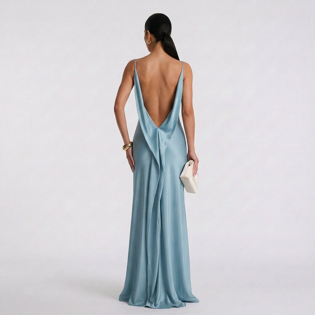 Vestido Leonor™ | Maxi Elegante Azul y Verde