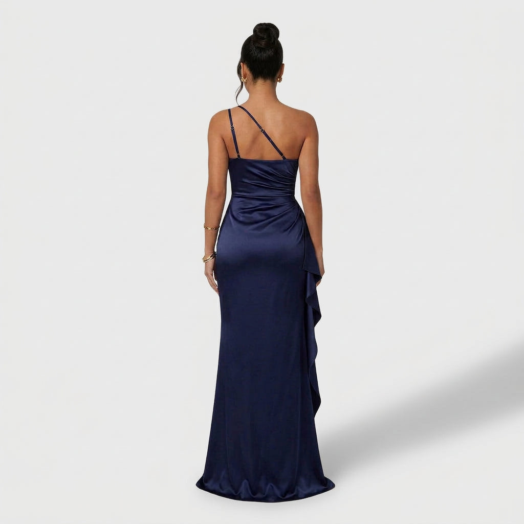 Vestido Joana™ | Maxi Elegante Azul Marino y Blanco
