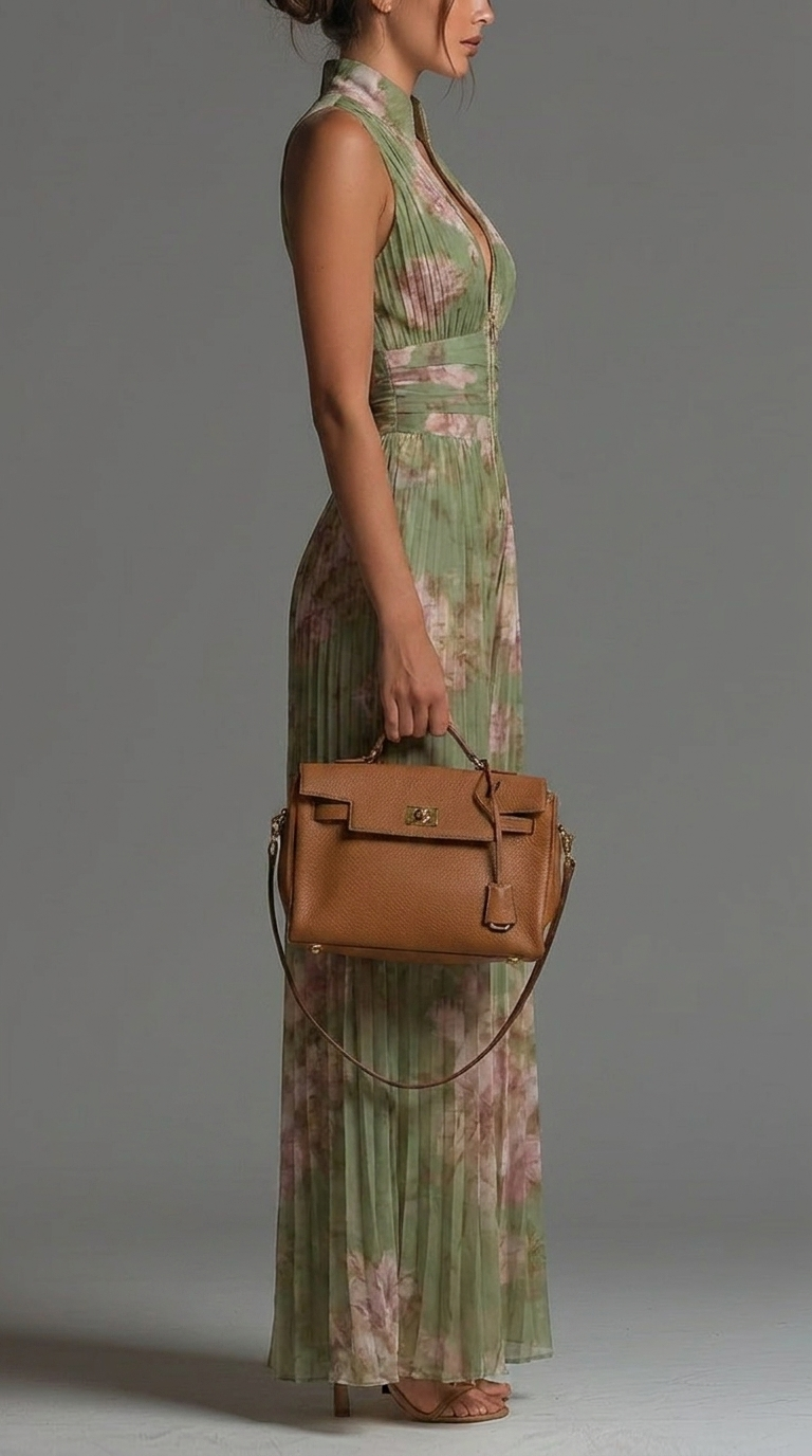 Sofia | Mono plisado de gasa floral