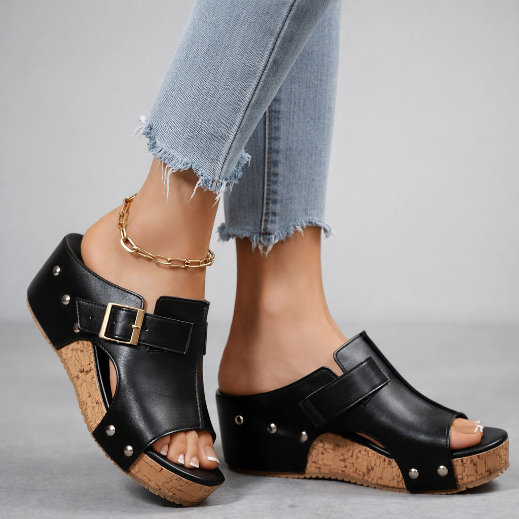 CASSIA™ | Sandalias de Plataforma de Piel