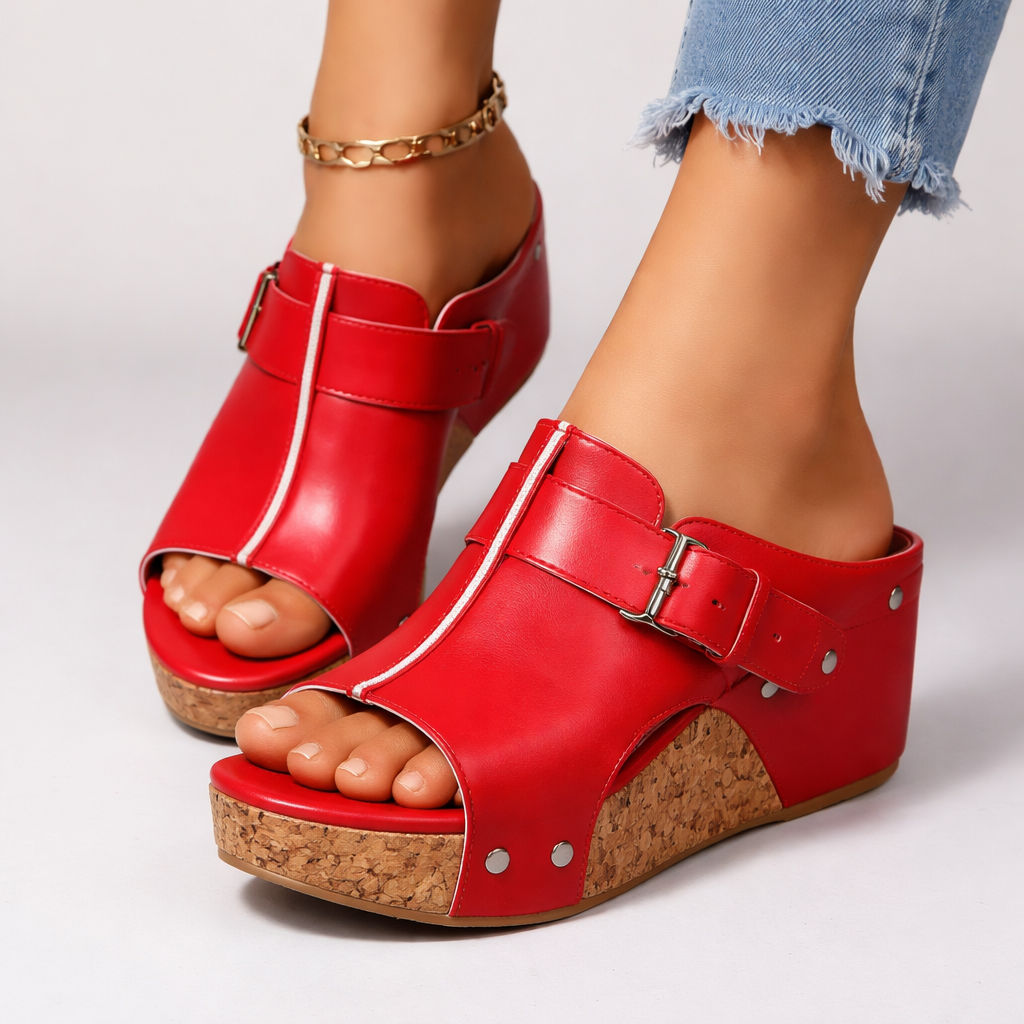 CASSIA™ | Sandalias de Plataforma de Piel