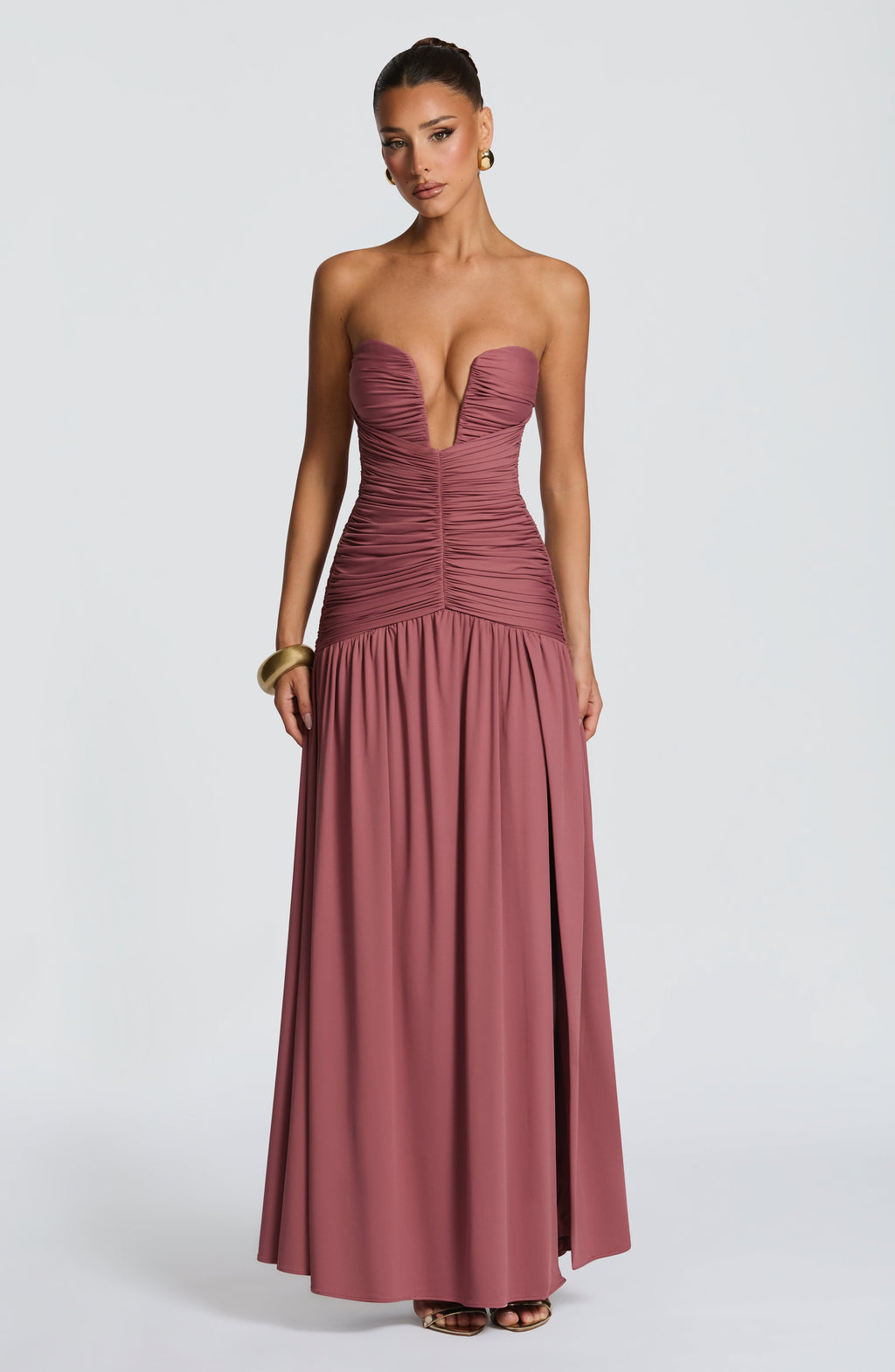 Vestido Julia™ | Maxi Palabra de Honor Escote Plisado